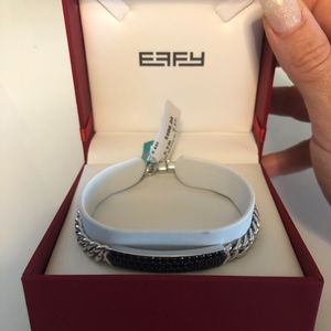 EFFY STERLING SILVER & BLACK SAPPHIRE BAR BRACELET